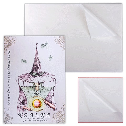 Калька для чертежных и дизайнерских работ , А3 , 297х420 мм , 40г;м2 , в папке , 40 листов, КДР;А3
