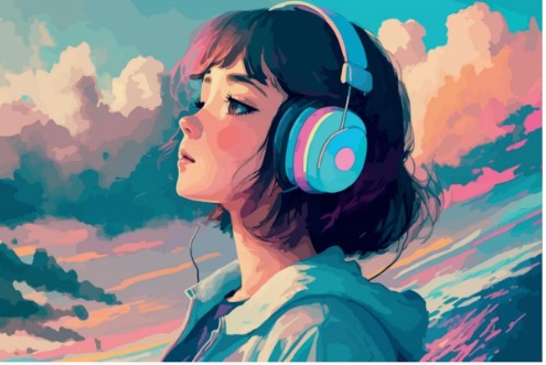 Алмазная мозайка 'Мечтательная девушка' (квадр.) 22х32 см, с подрамником 24 цвета, НД-0834