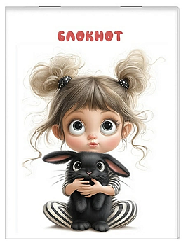 Блокнот А6  32л "Девочка и зайка" на скрепке С0100-308